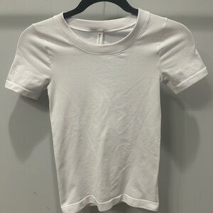 Athleta Classic White Ribbed Tee